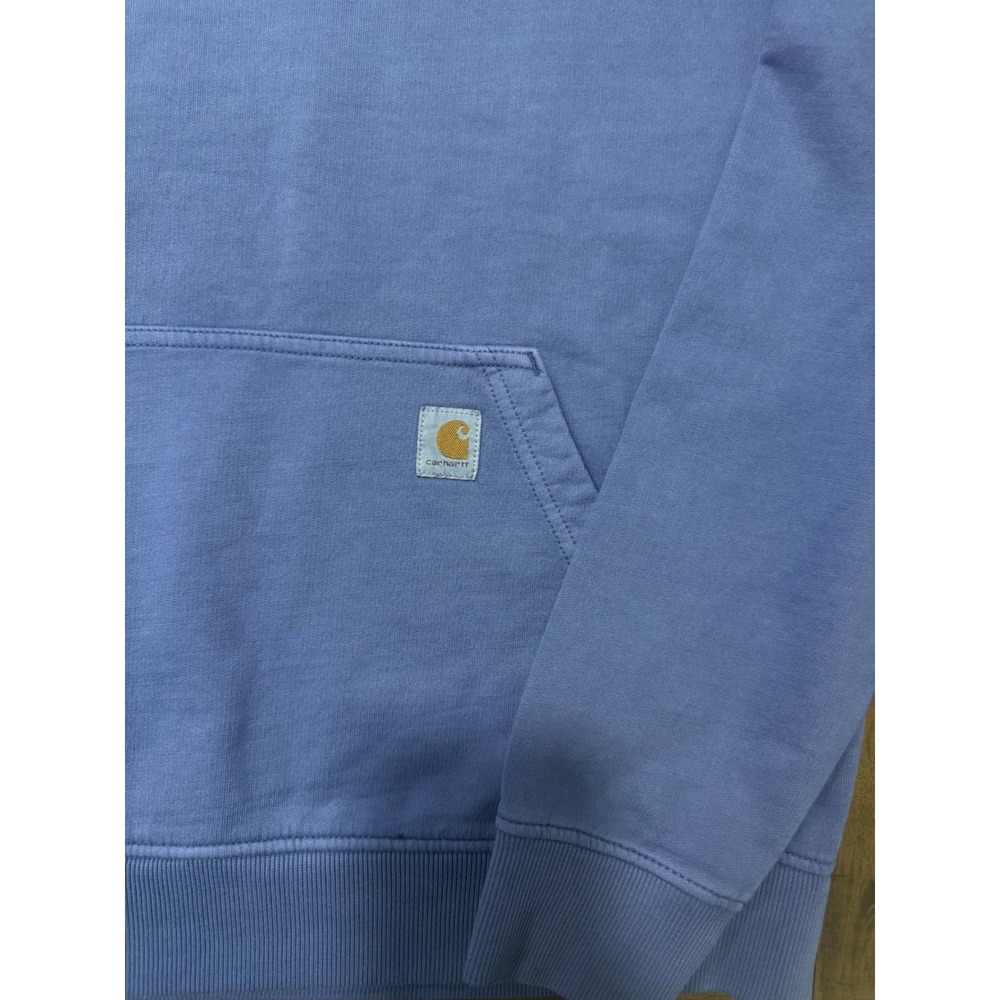 Carhartt Womens Relaxed Fit Garment Dye French Terry Hoodie Blue M - Picture 2 of 4